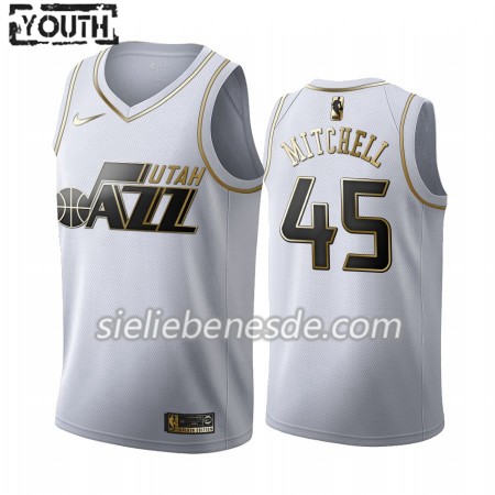 Kinder NBA Utah Jazz Trikot Donovan Mitchell 45 Nike 2019-2020 Weiß Golden Edition Swingman